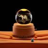 Caja de música de regalo con luz cálida y luz nocturna curativa con grabado láser tridimensional de elefante 3D al por mayor transfronterizo