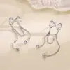 Pendientes Largos de Borla para Mujer, Elegante Estilo Diosa, Celebridad de Internet 2026, Exquisitos Pendientes de Doble Capa Incrustados con Diamantes que Hacen que el Rostro Parezca Más Delgado