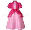 Novo Cosplay do Mario Cosplay da Princesa Brigitte Vestido Cintura Apertada Vestido Felpudo Manga Bufante Vestido de Princesa para Menina