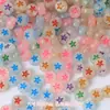 Estrella acrílica de colores brillantes, luna, cuentas redondas, cuentas brillantes en forma de corazón, materiales para pulseras, collares de joyería hechos a mano para DIY