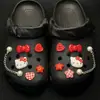 Lindo Moño de Niña Cadena de Perlas de Gato Kt Compatible con Charms para Zapatos tipo Clogs Accesorios Decorativos Desmontables