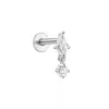 Promoção Quente da Amazon Nova Moda Versátil Brincos com Franjas de Diamante Cravejados de Diamante Haste para Furar Unha de Osso da Orelha Flat Head Joia