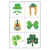 Stickers de tatuajes de purpurina irlandeses St. Pegatinas de maquillaje para fiesta navideña de Patrick trébol de cuatro hojas expresión cara impermeable