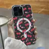 Venta Directa de Fábrica Funda Magnética Transparente para iPhone 17 con Lazo de Cereza para Niñas Cubierta para Teléfono Apple 16/15