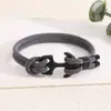 Pulsera de Cuerda Ajustable Tejida a Mano Estilo Milán con Ancla Nueva de Acero Inoxidable Transfronteriza Europea y Americana Pulsera de Cuerda para Mano Ajustable Pulsera de Joyería para Hombres y Mujeres