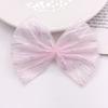 Estilo Coreano Super Imortal Laser Listrado Malha Bow Crianças Headwear Acessórios diy Semiacabado Roupas Bag Acessórios