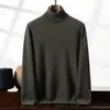 Suéter de Cachemira para Hombre Cuello Alto Base Clásico Versátil Color Sólido Suéter Pulóver Otoño e Invierno Nuevo Camisa Base de Manga Larga
