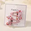Conjunto de Laços Bordados com Flores para Meninas Europeias e Americanas Acessórios de Cabelo de Tecido Presilha para Franja Presilha de Cabelo Feita à Mão Fofa de Tecido 5177