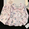 Pijama de primavera y otoño para mujer, de manga larga y pantalón largo, cuello de muñeca lindo, estilo princesa petite, para niñas, conjunto de ropa para el hogar para dormitorio de estudiantes