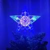 Estrella de Punta para Árbol de Navidad Luminosa de Plástico Transparente 15cm21cm Luz Cálida Parpadeo de Colores Decoración de Punta para Árbol de Navidad Estrella de Cinco Puntas