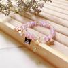 Pulsera de Cristal con Colgante de Cinnamoroll de Sanrio, Regalo Lindo y Dulce de Amistad, Popular en Redes Sociales, Pulsera Apilable