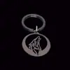 2024 Explosiones Transfronterizas Nueva Moda Acero Inoxidable Corte Redondo Cabeza de Lobo Llavero Colgante Temperamento Accesorios Versátiles