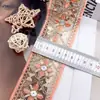 Encaje de organza bordado con lentejuelas de 5.3 cm de ancho, estilo étnico multicolor, material para ropa, zapatos, accesorios, materiales decorativos