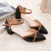 Sandalias Baotou para Mujer 2025 Nuevo Primavera y Verano Hebilla de una Sola Tira Tacón Grueso Tacón Medio Combinan con Todo Puntiagudas Zapatos de Trabajo Zapatos Individuales para Mujer