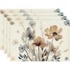 Manteles Individuales de Lino para Primavera y Verano Impresos Digitalmente Impermeables Aislantes del Calor Rectangulares Estilo Occidental Manteles de Mesa Manteles para Platos Venta al por Mayor Patrón Floral