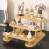 Prateleira de armazenamento de cosméticos para mesa, organizador de perfumes e cuidados com a pele para penteadeira, prateleira de exposição de joias em escada de várias camadas para hall de entrada