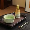 Cuenco de Cerámica para Matcha Set de Matcha Set de Matcha de Cuatro Piezas Cuenco de Matcha Estilo Japonés con Pico Soporte para Batidor de Té