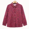 Camisa de manga larga 100% algodón para mujeres de mediana edad y mayores, ropa de otoño, blusa floral elegante para la abuela, atuendo moderno para mamá, top de algodón puro