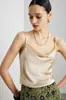Camisola de Seda para Mujer 2026 Primavera/Verano Nueva Color Sólido Ropa Interior Exterior Estilo Commuter con Encaje y Top de Seda de Morera