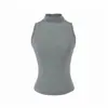 SY91932-26 Colete de outono estilo coreano, puro desejo, sexy, justo, gola alta, sem mangas para mulheres, top que afina a cintura para usar em camadas