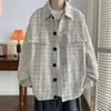 Jaqueta camisa casual estilo americano para homens, moderna e estilosa, com toque de alta qualidade, marca de moda de rua, nova camisa outono e inverno