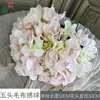 Hortênsia de Tecido de Cinco Cabeças, Hortênsia de Borda Queimada, Flor Artificial para Decoração de Salão de Banquete de Casamento, Parede de Flores Artificiais para Palco de Hotel