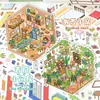 Adesivos de Paisagem de Desenho Animado Cena de Casa em Miniatura 3D Adesivos para Diário Infantil DIY Adesivos de Paisagem em Miniatura 3D