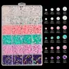 Caixa com 24 grades de fundo plano, pérola de imitação AB, diamante de resina de fundo plano AB, kit de joias para patch de unhas e capa de celular DIY
