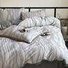 Lujo Ligero de Alta Gama Juego de Cama de Algodón Puro de Cuatro Piezas Algodón Puro Hilo de Tres Capas Ropa de Cama Delicada con la Piel Funda de Edredón Sábana Bajera Juego de Tres Piezas