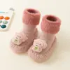 Calcetines para Bebé Forrados de Felpa y Engrosados Calcetines de Niños para Otoño e Invierno Calcetines Altos Antideslizantes de Dibujos Animados Calcetines de Piso para Bebé y Niño Pequeño