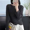 Suéter de punto hueco con cuentas para mujer, nueva colección otoño 2026, estilo holgado y relajado, suave y amigable con la piel, hecho con hilo fino tipo perla