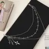 Cadena de Cintura de Estrella de Moda para Hombres y Mujeres Estilo Hip Hop Punk Cadena Metálica Cadena para Pantalones Accesorios de Cadena Colgantes Versátiles de Moda