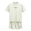 Conjunto de shorts y camiseta de peso pesado de 200 g para hombre, conjunto básico casual suelto de dos piezas para jóvenes de verano, venta al por mayor del fabricante