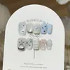Uñas Postizas Portátiles Estilo Ballet Lindo Azul Bebé Taoxili Miu Series Lentejuelas de Estrella Moño de Perla