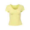 Conjunto Novo de Yoga com Gola U Top Feminino Slim Fit Camiseta Fina Respirável Shorts para Pilates Corrida Treino Secagem Rápida Verão