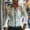 2026 Nova Camisa de Manga Longa Transfronteiriça Amazon Estampada Casual Moda Europeia e Americana para Homens