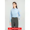 2024 Nueva Camisa Profesional de Verano Blanca Azul Claro Camisa Profesional de Manga Corta Cuello en V Ropa de Trabajo para Recepción de Hotel