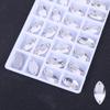Taladro de cristal de doble agujero con fondo plano y forma de ojo de caballo de Wei Chen, cosido a mano, blanco, AB, ropa colorida con taladro, taladro de cristal DIY