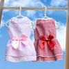 Gran Venta Falda para Perro Vestido con Lazo Vestido de Boda Primavera Verano Otoño Nuevo a Cuadros Ropa para Mascota Perro Gato Rayado Pomerania