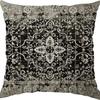 Funda de almohada estilo étnico bohemio con estampado vintage, funda de cojín para decoración del hogar, sofá, oficina, extraíble y lavable