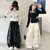 Pantalones de pierna ancha para niñas 2026 Otoño Nuevo Estilo Cintura Alta Holgados Casuales Pantalones de Chándal para Niños Mayores