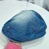 Boina jeans angustiada retrô japonesa feminina primavera e verão nicho moda rosto olhando pequeno chapéu para a frente chapéu bico de pato