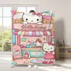 Manta de Gato Hello Kitty Transfronteriza Manta Gruesa de Dibujos Animados Hello Kitty Manta Impresa Digitalmente Manta