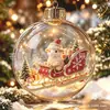Ornamento de Natal esférico e Decorações de Halloween acrílicas planas 2D impressas para presente de feriado, Natal e Halloween transfronteiriços