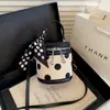 Bolso pequeño súper popular para el trabajo, nuevo bolso de hombro de lunares de verano 2026 para mujer, bolso cruzado tipo cubo para el trabajo