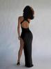 2024 Estilo europeo y americano Amazon verano mujer espalda descubierta cintura baja abertura temperamento sexy vestido largo en stock