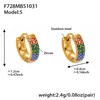 Brincos Esféricos em Forma de U de Três Fileiras de Diamante de Zircônia Cúbica de Alta Qualidade Miduoduo Banhados a Ouro Real 18K Acessível Luxo Versátil Brincos de Aço Inoxidável