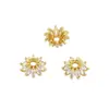 Chapado en Cobre Oro Real 18K Doble Cara Tori Micro Zircón Loto Cuentas Joyería Pulsera DIY Hecho a Mano Accesorios C45