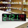LED Color Screen Advanced Sense Digital Clock Wall-mounted Temperatura e Umidade Display USB Bateria Dual-purpose Relógio de Parede Sala de Estar