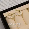 Pendientes geométricos de plata pura S999 con aguja y diamantes completos para mujer, pendientes elegantes y de alta gama, pernos simples, pendientes populares nuevos 2026